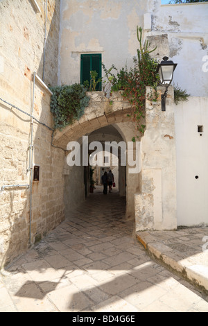 Arched alleyway in Polignano a Mare, Puglia, Italy. Stock Photo