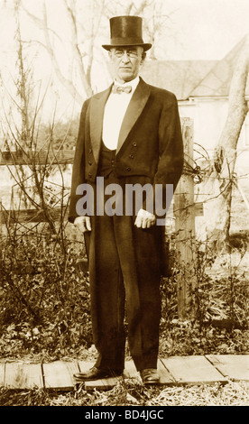Older Man in Garden in a Tuxedo Stock Photo