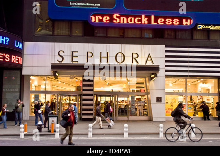 Sephora shop on Yellow Times Square, Manhattan, New York City, USA Stock Photo