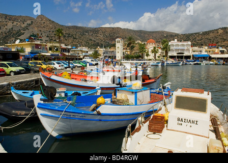 Elounda harbour Crete Stock Photo