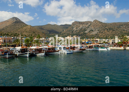 Elounda Harbour Crete Stock Photo