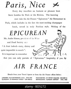 Air France advert from 1951 Stock Photo