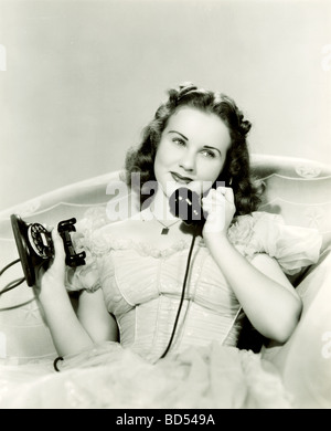 Debutante on the Telephone Stock Photo
