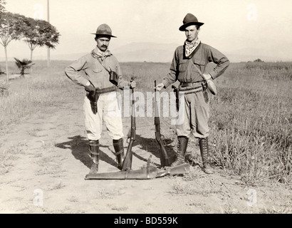 Two Well Armed Hunters on the Plains Stock Photo