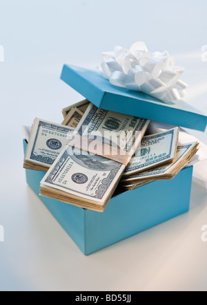 Money In Box Money in gift box Stock Photo - Alamy