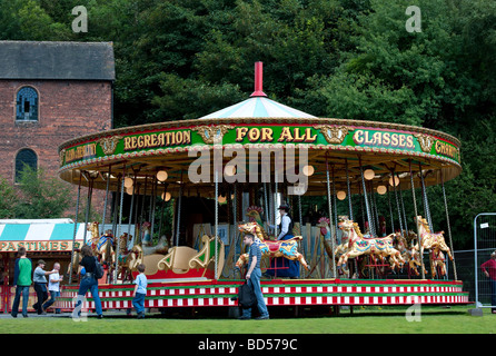 Victorian Merry Go Round at Blists Hill Victorian Town Stock Photo