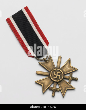 German medal from the second world war. Not to be used in countries where the Swastika image is banned. Stock Photo