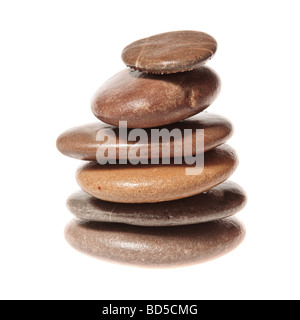 Stack of spa pebbles against blurred background Stock Photo