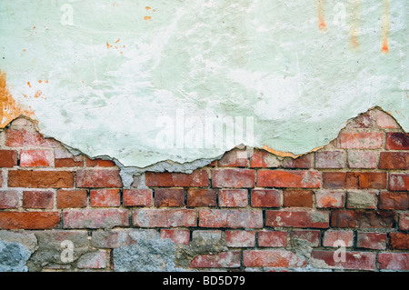 weathered obsolete old brick wall Stock Photo