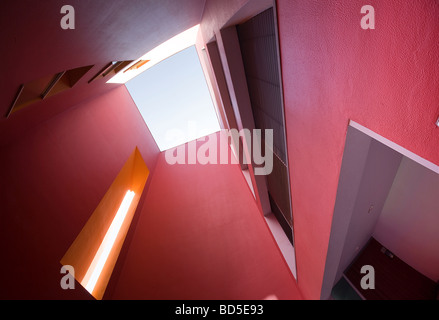 Modern Portuguese architecture, overlooking a courtyard of a new house at the new marina in Lagos, Algarve, Portugal, Europe Stock Photo