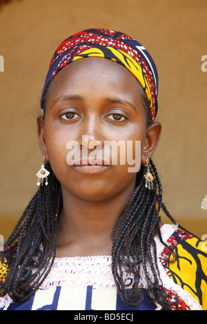 Woman, portrait, Mbororo ethnic group, Bamenda, Cameroon, Africa Stock Photo