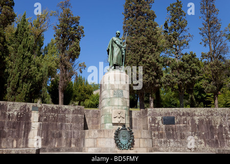 Statue of King Dom Afonso Henriques in Guimaraes. The first king of Portugal in the 12th century. Stock Photo