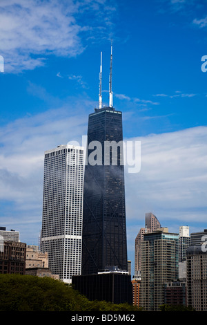 City skyline including Hancock Tower Chicago Illinois, USA Stock Photo