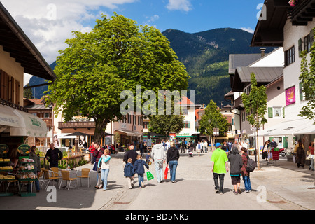 Germany Bavaria - Garmisch Partenkirchen shops in the town centre Stock Photo