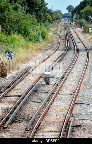 Railway speed limit sign, UK Stock Photo - Alamy