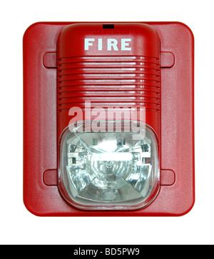 Fire alarm with handle isolated over a white background Stock Photo - Alamy