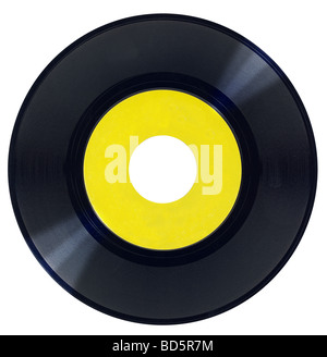 Yellow Vinyl Record Isolated On White Background Stock Photo