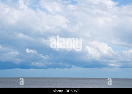 Clouds forming over the sea.  (off the Suffolk Coast, England, near to Dunwich) Stock Photo