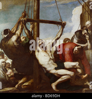 fine arts, Ribera, Jusepe de (1591 - 1652), painting, 'Martyrdom of Saint Bartholomew' ('El martirio de San Bartolome'), oi Stock Photo