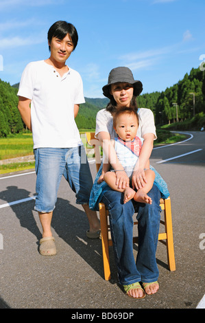 Young  Japanese Family Stock Photo