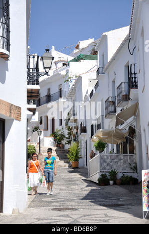 Street scene, Frigiliana, Costa del Sol, Malaga Province, Andalusia, Spain Stock Photo