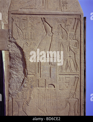 geography / travel, Egypt, Karnak, Temple of Amun-Re,  God Horus, God Amun embracing Queen Hatshepsut  (circa 1490 - 1468 BC, 18th Dynasty), relief, , Stock Photo
