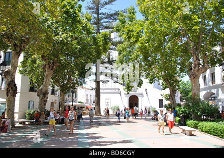 Iglesia El Salvador, Plaza Cavana, Nerja, Costa del Sol, Malaga Province, Andalusia, Spain Stock Photo