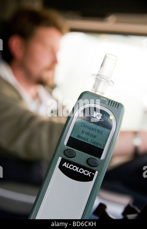 Road safety : embarked breathalizer Stock Photo