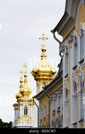 The East Chapel (an Orthodox church) at the Peterhof palace complex near St. Petersburg, Russia. Stock Photo