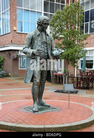 Statue of potter Josiah Wedgwood outside the visitor centre at the Wedgwood factory Barlaston, Stoke-on-Trent, Staffs Stock Photo