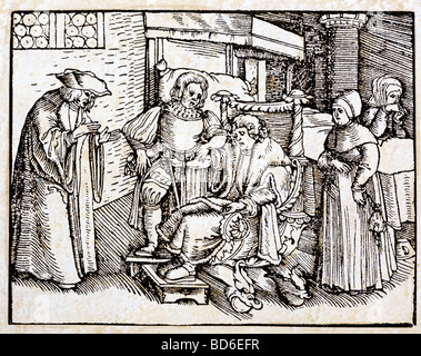 BLOODLETTING from a 16th century woodcut Stock Photo - Alamy