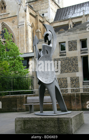 Statue of Minerva by Alan Collins Outside Southwark Cathedral, London, UK Stock Photo