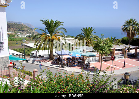 View of village and coastline, Maro, Costa del Sol, Malaga Province, Andalusia, Spain Stock Photo