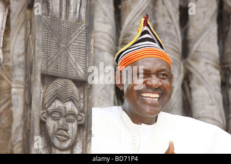 Fon Abumbi II, ruler and judge, chief farmstead, Bafut, West Cameroon, Cameroon, Africa Stock Photo