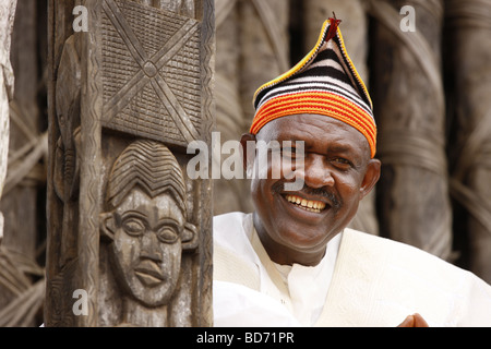 Fon Abumbi II, ruler and judge, chief farmstead, Bafut, West Cameroon, Cameroon, Africa Stock Photo