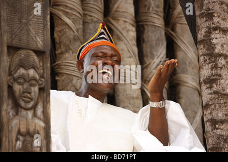 Fon Abumbi II, ruler and judge, chief farmstead, Bafut, West Cameroon, Cameroon, Africa Stock Photo