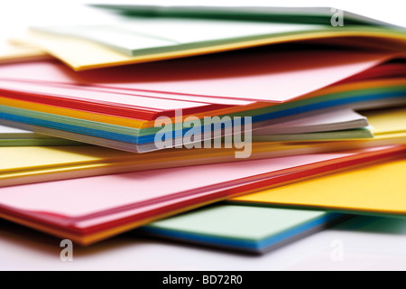Stack of coloured paper Stock Photo