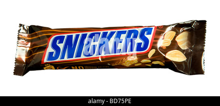 Snickers Chocolate Bar Shot In Studio Stock Photo