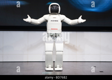 Asimo a humanoid robot created by Honda giving a performance on stage ...
