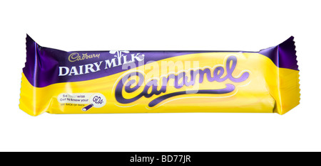 Cadbury Caramel Chocolate Bar Shot In Studio Stock Photo