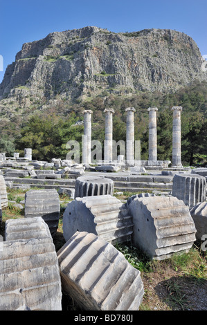 The Temple of Athena at Priene in Turkey Stock Photo