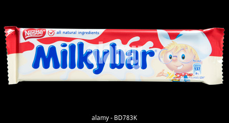 Nestle Milky Bar Chocolate Bar Shot In Studio Stock Photo