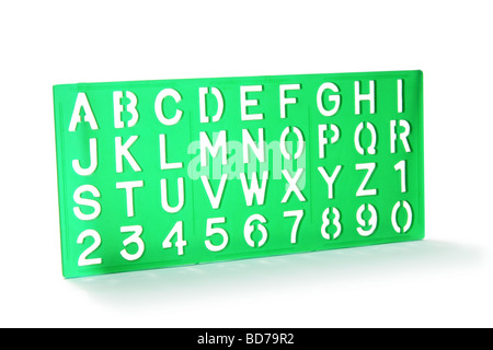 Alphabet of cutout stencil letters Stock Photo - Alamy