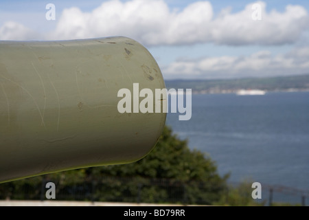 barrel of 6 inch breech loaded gun at grey point fort and battery built in 1904 as a coastal battery Stock Photo