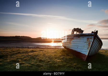 Abanonded fishing trawler located at Ballyness Bay in the Gweedore region of North West County Donegal Ireland Stock Photo