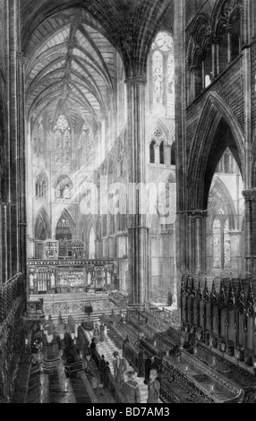 The choir at Westminster Abbey circa 1893 Stock Photo