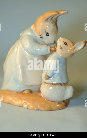 Mrs. Rabbit and Peter - Beatrix Potter - Royal Doulton Peter Rabbit collection figurine Stock Photo