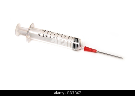 Empty syringe isolated on a white studio background Stock Photo