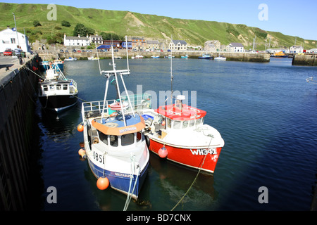 Scrabster Harbour in the North of Scotland, UK, which is an important port for the fishing industry Stock Photo