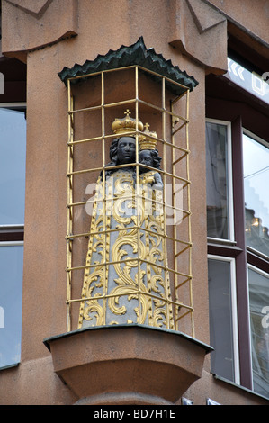 Black Madonna statue in Prague, Czech Republic Stock Photo